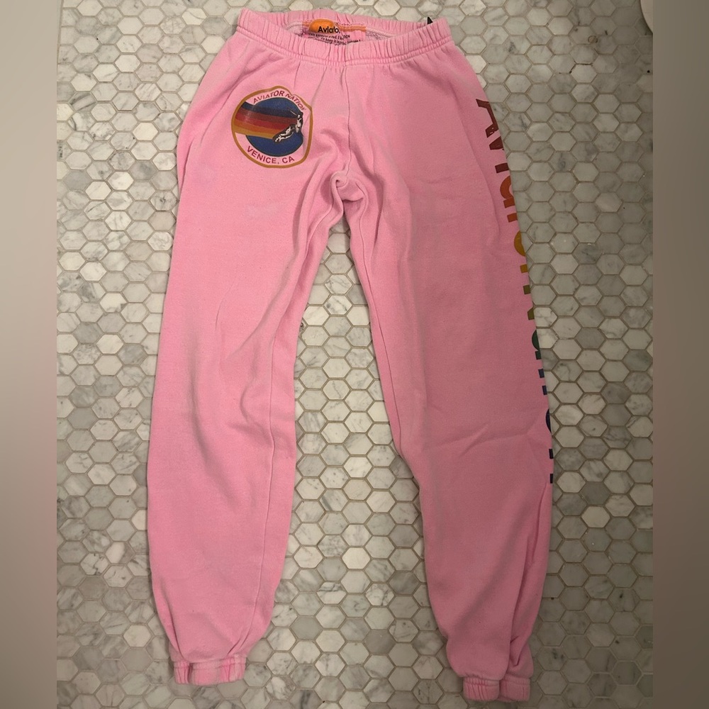 AVIATOR NATION hot pink logo sweats